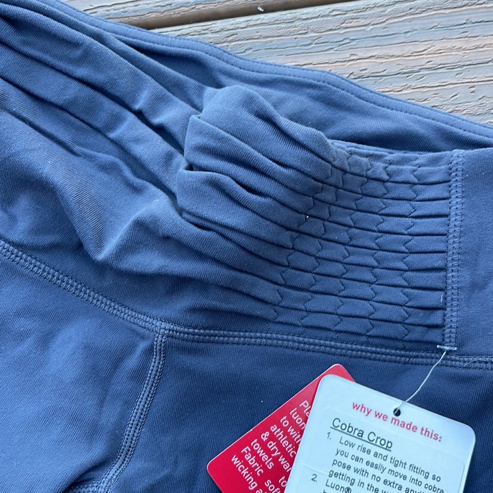 Lululemon Cobra Crop Leggings Size 4 NWT Coal - Picture 3 of 5